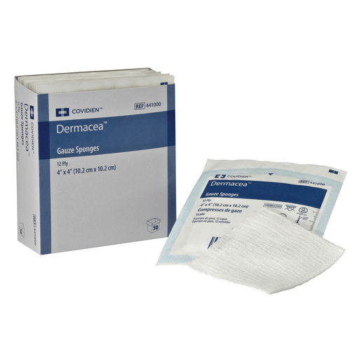CARDINAL HEALTH DERMACEA GAUZE SPONGES - Gauze Sponge, 4" x 4", 8-Ply, Sterile 2s, 25 pch/bx, 24 bx/cs (Continental US Only) | Quantity - 1x CS