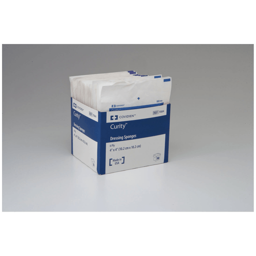 CARDINAL HEALTH CURITY DRESSING SPONGES - Non-Woven Sponge, 4" x 4", 6-Ply, Sterile 5s, 600/cs (Continental US Only) | Quantity - 1x CS