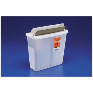 CARDINAL HEALTH IN-ROOM CONTAINERS WITH MAILBOX-STYLE LIDS - Sharps Container, Clear, Mailbox-Style Lid, 5 Qt, 11"H x 4"D x 10"W, 20/cs (25 cs/plt) (Continental US Only) | Quantity - 1x CS