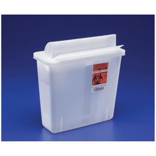 CARDINAL HEALTH IN-ROOM CONTAINERS WITH ALWAYS-OPEN LIDS - Sharps Container, Always-Open Lid, 5 Qt, Transparent Red, 11"H x 4"D x 10"W, 20/cs (15 cs/plt) (Continental US Only) | Quantity - 1x CS