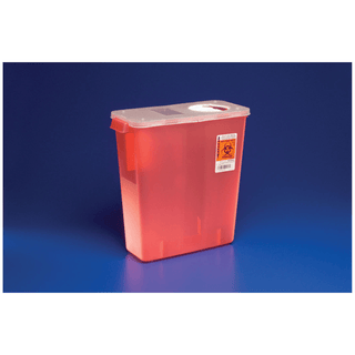 CARDINAL HEALTH MULTI-PURPOSE SHARPS CONTAINERS - Container, 3 Gal, Multi-Purpose, Red, Hinged Rotor Lid, 13"H x 6"D x 13"W, 10/cs | Quantity - 1x CS