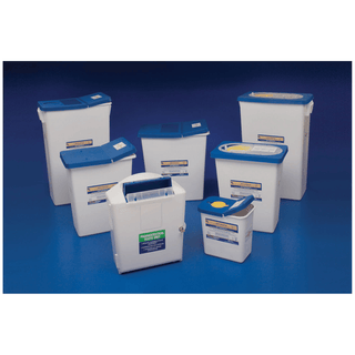 CARDINAL HEALTH PHARMASAFETY SHARPS DISPOSAL CONTAINERS - Waste Disposal Container, 12 Gal, Lid & Absorbent Pad, 18"H x 12"D x 18" W, 10/cs (12 cs/plt) (Continental US Only) | Quantity - 1x EA