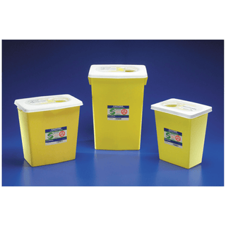 CARDINAL HEALTH CHEMOSAFETY CONTAINERS - Sharps Container, 8 Gal, Yellow, Sliding Lid, 6" Round Opening, 17"H x 11"D x 15"W, 10/cs | Quantity - 1x CS