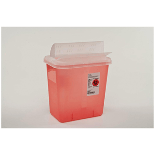 CARDINAL HEALTH MULTI-PURPOSE CONTAINERS W/HORIZONTAL-DROP OPENING - Sharps Container, 2 Gal, Lid, Red, 12"H x 7"D x 10"W, 20/cs (Continental US Only) | Quantity - 1x CS