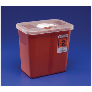 CARDINAL HEALTH MULTI-PURPOSE SHARPS CONTAINERS - Container, 3 Gal, Multi-Purpose, Red, Hinged Rotor Lid, 13"H x 6"D x 13"W, 10/cs (Continental US Only) | Quantity - 1x CS