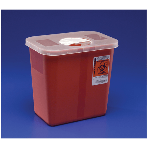 CARDINAL HEALTH MULTI-PURPOSE SHARPS CONTAINERS - Container, 3 Gal, Multi-Purpose, Red, Hinged Rotor Lid, 13"H x 6"D x 13"W, 10/cs | Quantity - 1x CS
