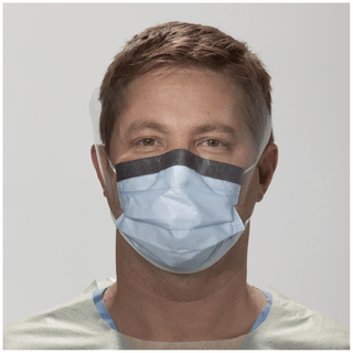 HALYARD FLUIDSHIELD FACE MASKS - Fluidshield Fog-Free Procedure Mask with Earloops, Wraparound Visor, Blue, 25/pkg, 4 pkg/cs (60 cs/plt)  | Quantity - 1x CS