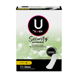 KIMBERLY-CLARK FEMININE CARE PRODUCTS - U by Kotex Security Panty Liner, Light Absorbency, Regular Length, Unscented, 64/pk, 8 pk/cs | Quantity - 1x CS