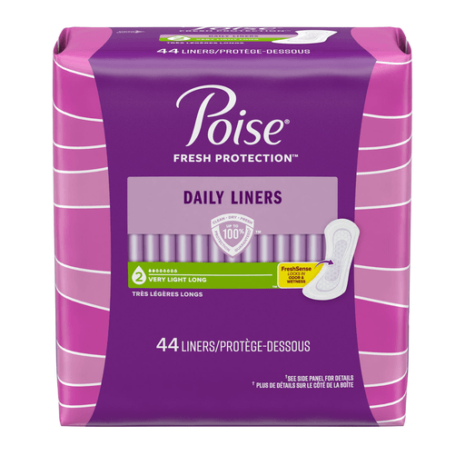 KIMBERLY-CLARK POISE LINERS - Liners, Very Light, Long, 44/pk, 6 pk/cs | Quantity - 1x CS
