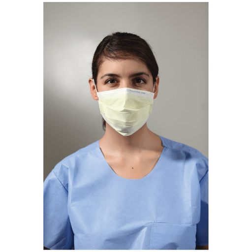 HALYARD KC100 SURGICAL & PROCEDURE MASKS - KC100 Procedure Mask, ASTM Level 1, Earloops, Yellow, 50/bx, 10 bx/cs (US Only) | Quantity - 1x CS
