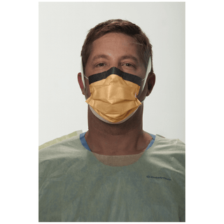 HALYARD KC300 SURGICAL & PROCEDURE MASKS - Procedure Mask, Wraparound Visor, Fog-Free, Earloop, Orange, 25/bx, 4 bx/cs (US Only) | Quantity - 1x CS