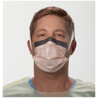 HALYARD KC300 SURGICAL & PROCEDURE MASKS - Surgical Mask, Wraparound Visor, Fog-Free, Earloop, Orange, 25/bx, 4 bx/cs (US Only) | Quantity - 1x CS