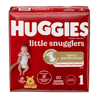 KIMBERLY-CLARK HUGGIES LITTLE SNUGGLERS DIAPERS - Little Snugglers, Size 1, 20/pk, 12 pk/cs | Quantity - 1x CS