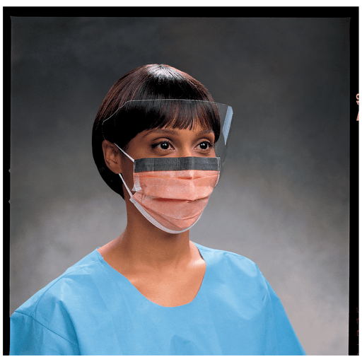 HALYARD FLUIDSHIELD FACE MASKS - Fluidshield Fog-Free Procedure Mask with Earloops, Wraparound Visor, Blue, 25/pkg, 4 pkg/cs (60 cs/plt)  | Quantity - 1x CS