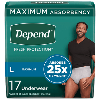KIMBERLY-CLARK DEPEND PROTECTIVE UNDERWEAR - Depend's Men's Fit-Flex, Small/ Medium, 28-40" Waist, 19/pk, 2 pk/cs (80 cs/plt)  | Quantity - 1x CS