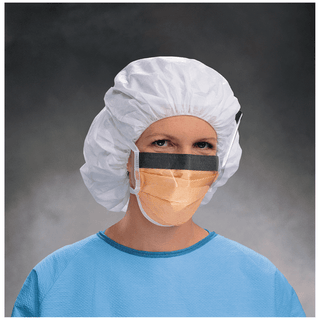 HALYARD FLUIDSHIELD FACE MASKS - Fluidshield Fog-Free Surgical Mask with Ties, Level 3, Wraparound Visor, Orange, 25/pkg, 4 pkg/cs (US Only) | Quantity - 1x CS