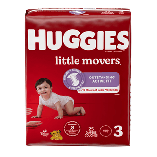 KIMBERLY-CLARK HUGGIES LITTLE MOVERS DIAPERS - Little Movers, Size 3, Jumbo Pack, 25/pk, 4 pk/cs | Quantity - 1x CS