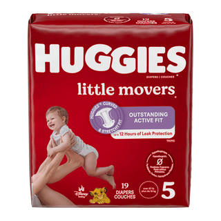 KIMBERLY-CLARK HUGGIES LITTLE MOVERS DIAPERS - Little Movers, Size 5, Jumbo Pack, 19/pk, 4 pk/cs | Quantity - 1x CS