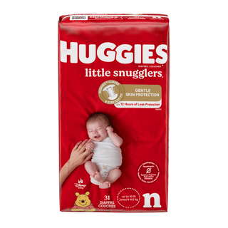 KIMBERLY-CLARK HUGGIES LITTLE SNUGGLERS DIAPERS - Little Snugglers, Newborn, Jumbo Pack, 31/pk, 4 pk/cs | Quantity - 1x CS