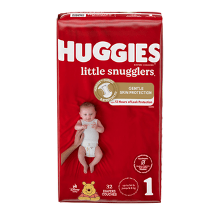 KIMBERLY-CLARK HUGGIES LITTLE SNUGGLERS DIAPERS - Little Snugglers, Size 1, Jumbo Pack, 32/pk, 4 pk/cs | Quantity - 1x CS