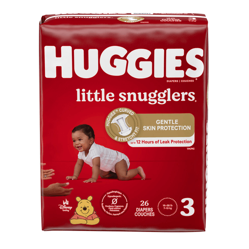 KIMBERLY-CLARK HUGGIES LITTLE SNUGGLERS DIAPERS - Little Snugglers, Size 3, Jumbo Pack, 26/pk, 4 pk/cs | Quantity - 1x CS