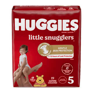 KIMBERLY-CLARK HUGGIES LITTLE SNUGGLERS DIAPERS - Little Snugglers, Size 5, Jumbo Pack, 19/pk, 4 pk/cs  | Quantity - 1x CS