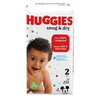 KIMBERLY-CLARK HUGGIES SNUG & DRY DIAPERS - Diaper, Size 2, Jumbo Pack, 34/pk, 4 pk/cs (To Be DISCONTINUED) | Quantity - 1x CS