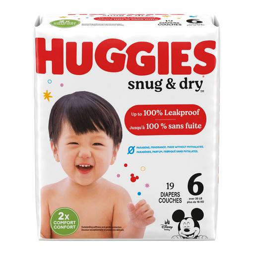 KIMBERLY-CLARK HUGGIES SNUG & DRY DIAPERS - Diaper, Size 6, Jumbo Pack, 19/pk, 4 pk/cs (To Be DISCONTINUED) | Quantity - 1x CS