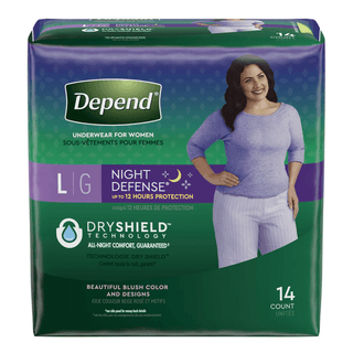 KIMBERLY-CLARK DEPEND NIGHT DEFENSE UNDERWEAR - Undergarment, Large, Peach, 14/pk, 4 pk/cs (40 cs/plt) | Quantity - 1x CS