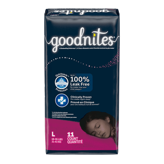 KIMBERLY-CLARK GOODNITES UNDERPANTS - Youth Pants, Girl, Large, Jumbo, 11/pk, 4 pk/cs (48 cs/plt) | Quantity - 1x CS