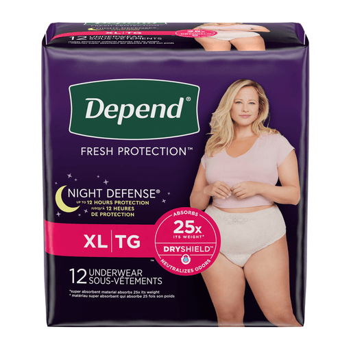 KIMBERLY-CLARK DEPEND NIGHT DEFENSE UNDERWEARDepend Night Defense Overnite Underwear, Blush, Female, X-Large, 12/pk, 4pk/cs | Quantity - 1x CS