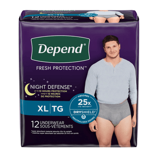 KIMBERLY-CLARK DEPEND NIGHT DEFENSE UNDERWEARDepend Night Defense Overnite Underwear, Male, Grey, X-Large, 12/pk, 4pk/cs | Quantity - 1x CS
