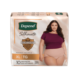 KIMBERLY-CLARK DEPEND SILHOUETTE MAXIMUM BRIEFSSilhouette Underwear, Female, Max Absorbency, Pink, X-Large, 10/pk, 2pk/cs | Quantity - 1x CS