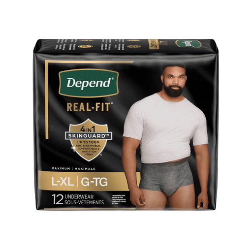 KIMBERLY-CLARK DEPEND PREMIUM UNDERWEAR - Real Fit Briefs, Maximum Absorption, Men, Large/ X-Large, 20/pk, 2 pk/cs  | Quantity - 1x CS