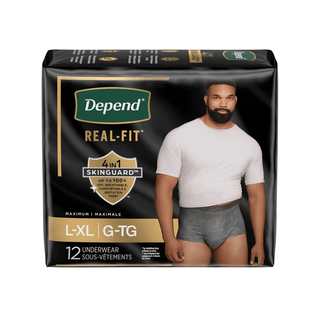 KIMBERLY-CLARK DEPEND PREMIUM UNDERWEARReal Fit Underwear, Male, Adult, Large/X-Large, Disposable, Heavy Absorbency, 12/pk, 2pk/cs | Quantity - 1x CS