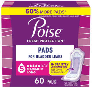 KIMBERLY-CLARK POISE PADSPoise Pads, Maximum, Long, 60/pk, 2pk/cs | Quantity - 1x CS