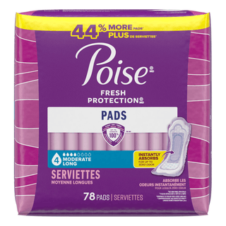 KIMBERLY-CLARK POISE PADSPoise Pads, Moderate, Long, 78/pk, 2 pk/cs | Quantity - 1x CS