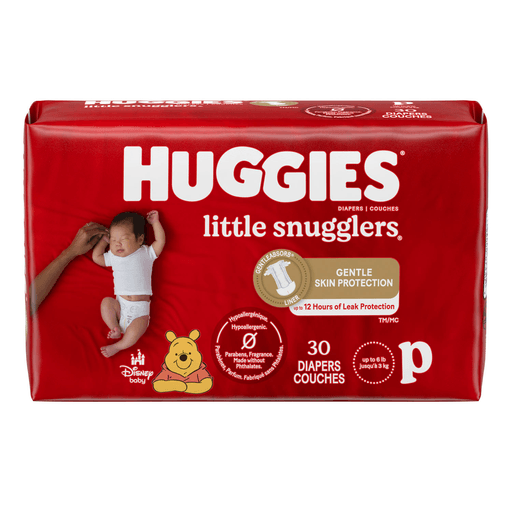 KIMBERLY-CLARK HUGGIES LITTLE SNUGGLERS DIAPERS - Preemies Diapers, up to 6 lbs, 30/pk, 6 pk/cs | Quantity - 1x CS