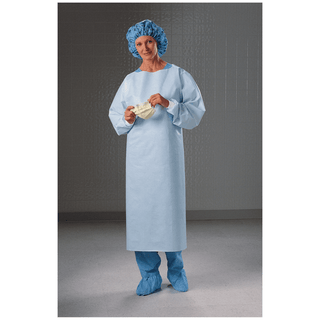 HALYARD IMPERVIOUS COMFORT GOWN - Impervious Gown, Knit Cuffs, Blue, Open Back, Universal, 100/cs (US Only) | Quantity - 1x CS