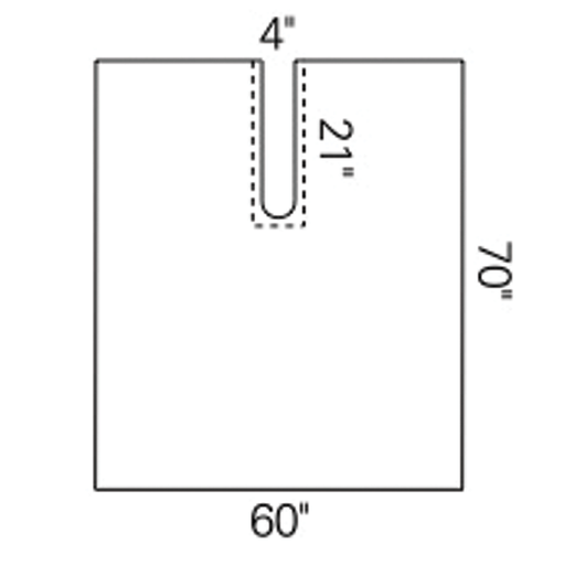 HALYARD DRAPES - Impervious Split Drape, 60" x 70", 4" x 20" Split, Sterile, 42/cs (US Only) | Quantity - 1x CS