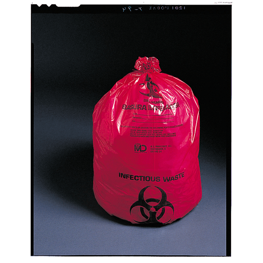 MEDEGEN ULTRA-TUFF INFECTIOUS WASTE BAGS - Infectious Waste Bag, 23" x 17" x 55", 2.4 mil, 45-55 gal, 100/cs | Quantity - 1x CS