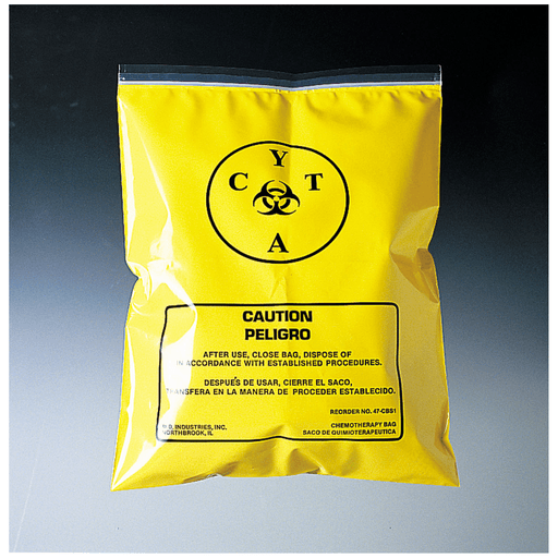 MEDEGEN CHEMOTHERAPY WASTE HANDLING BAGSTransport Bag CYTA, 12" x 15", Black on Yellow, Zip Closure, 100/cs | Quantity - 1x CS