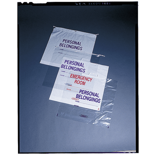 MEDEGEN PATIENT PERSONAL BELONGINGS BAGS - Personal Belongings Bag, 20" x 20" x 4", Clear, Standard Duty, Cotton Drawstring, 250/cs | Quantity - 1x CS