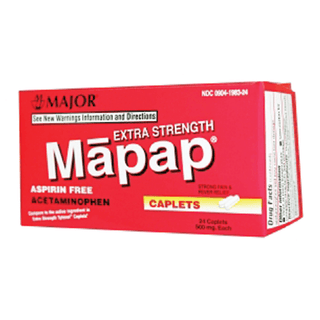 MAJOR ANALGESIC CAPLETS - Mapap, 500mg, 24s, Boxed, Compare to Tylenol, 24/cs, NDC# 00904-6720-24  | Quantity - 1x CS