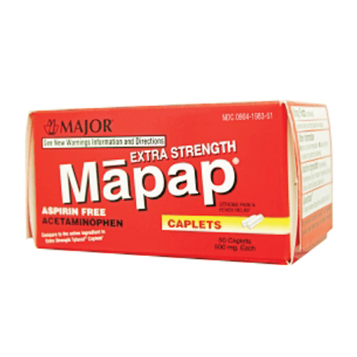 MAJOR ANALGESIC CAPLETS - Mapap, 500mg, 50s, Boxed, Compare to Tylenol, 24/cs, NDC# 00904-6720-51 (US Only) | Quantity - 1x CS