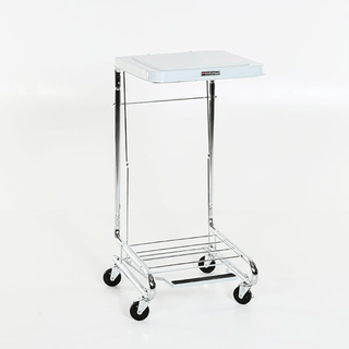 Midcentral Medical MCM-2010 Square Chrome Linen Hamper with Lid | Quantity - 1x EA