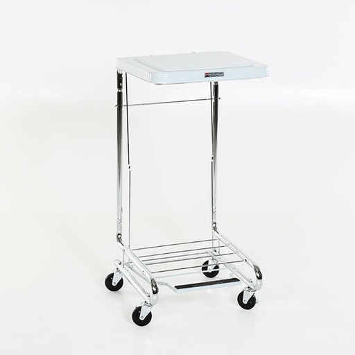 Midcentral Medical MCM-2010 Square Chrome Linen Hamper with Lid | Quantity - 1x EA