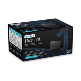 MEDICOM MIDNIGHT PROCEEDURE FACEMASKSProceedure Earloop Mask, Midnight, L1, 50/bx, 10bx/cs | Quantity - 1x CS