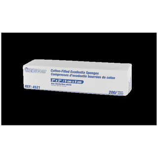 MEDICOM EXODONTIA COTTON-FILLED GAUZE - Gauze, 2" x 2", 8-Ply, Non-Sterile, 200/slv, 25slv/cs (80 cs/plt) (Not Available for sale into Canada) | Quantity - 1x CS