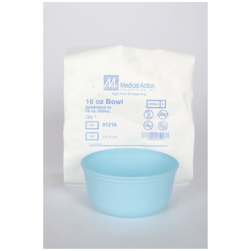 MEDEGEN UTILITY BOWLS - Utility Bowl, 16 oz, Sterile, Individually Wrapped, Turquoise, 75/cs (12 cs/plt) | Quantity - 1x CS